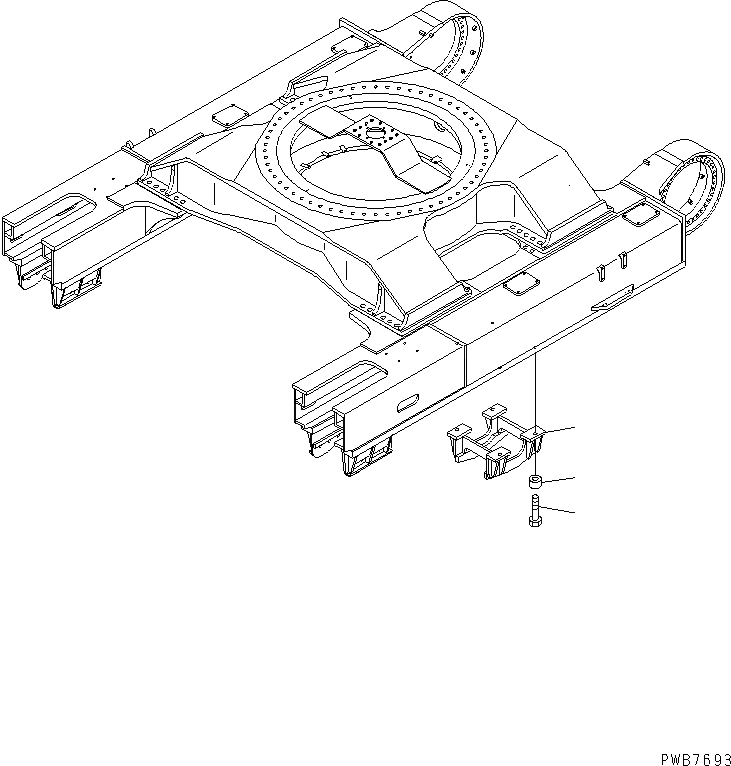 Схема запчастей Komatsu PC1100-6 - ГУСЕНИЧНАЯ РАМА (ЗАЩИТА КАТКОВ) (ЛЕВ.)(№-) ХОДОВАЯ