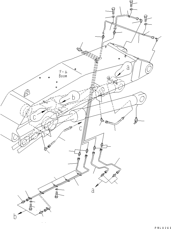 Схема запчастей Komatsu PC1100-6 - РАБОЧЕЕ ОБОРУДОВАНИЕ (СТРЕЛА СМАЗКА) (ДЛЯ ПОГРУЗ.) РАБОЧЕЕ ОБОРУДОВАНИЕ