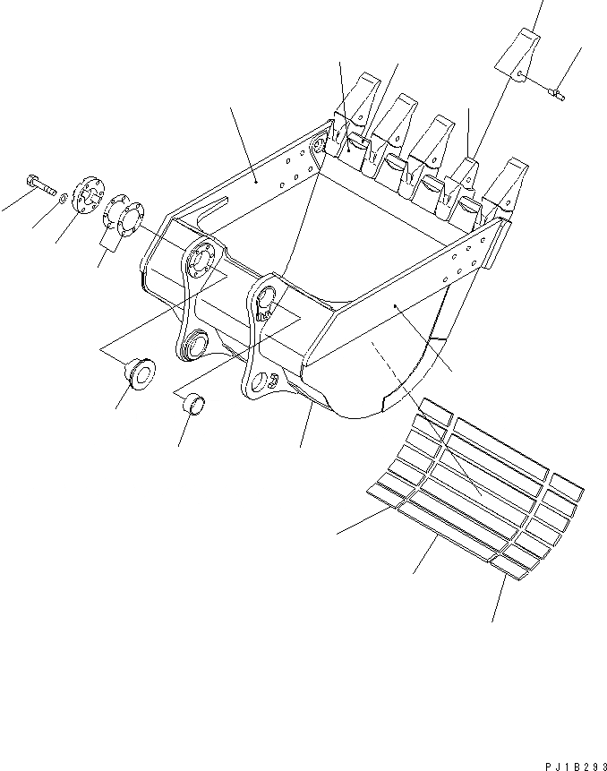 Схема запчастей Komatsu PC1100-6 - КОВШ .M (CECE .M)¤ MM (HORIZONAL ПАЛЕЦ ТИП) (УСИЛ.) РАБОЧЕЕ ОБОРУДОВАНИЕ