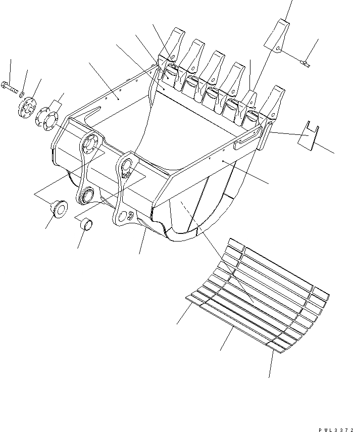 Схема запчастей Komatsu PC1100-6 - КОВШ¤ .M (CECE .7M)¤ 8MM (ГОРИЗОНТАЛЬН. ПАЛЕЦ)     (УСИЛЕНН.)(№-) РАБОЧЕЕ ОБОРУДОВАНИЕ