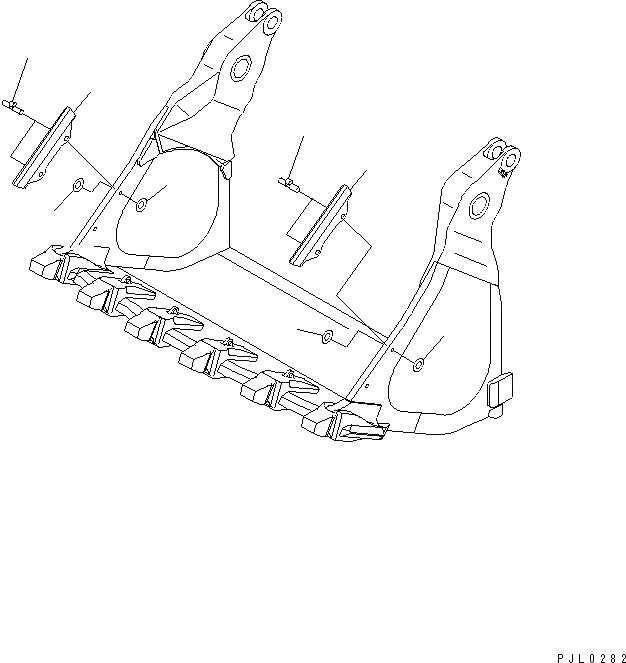 Схема запчастей Komatsu PC1100-6 - КОВШ .M (БОКОРЕЗЫ) (ДЛЯ НИЖН. РАЗГРУЗКА) РАБОЧЕЕ ОБОРУДОВАНИЕ