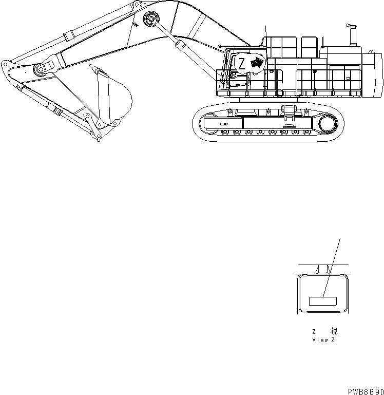 Схема запчастей Komatsu PC1100-6 - ГРУЗОПОДЪЕМНОСТЬ ПЛАСТИНА (АНГЛ.) МАРКИРОВКА