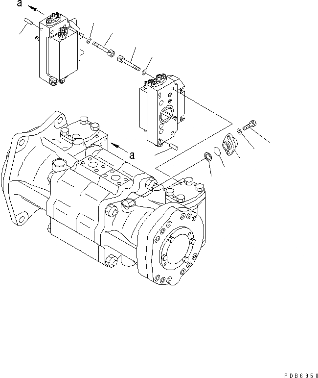 Схема запчастей Komatsu PC1100-6 - ОСНОВН. НАСОС (9/9) (N. НАСОС) ОСНОВН. КОМПОНЕНТЫ И РЕМКОМПЛЕКТЫ