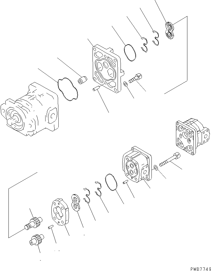 Схема запчастей Komatsu PC1100-6 - HYDORAURIC ПРИВОД НАСОС (/) ОСНОВН. КОМПОНЕНТЫ И РЕМКОМПЛЕКТЫ