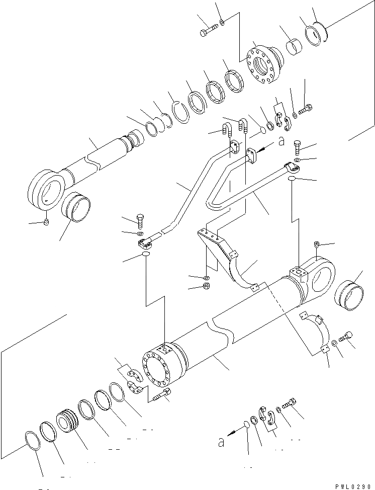 Схема запчастей Komatsu PC1100-6 - ЦИЛИНДР КОВША (FR LADER) ОСНОВН. КОМПОНЕНТЫ И РЕМКОМПЛЕКТЫ