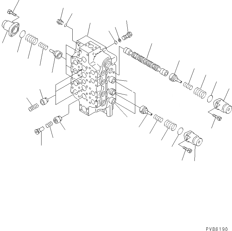 Схема запчастей Komatsu PC1100-6 - ОСНОВН. КЛАПАН (/) (4-Х СЕКЦИОНН.) (N.) ОСНОВН. КОМПОНЕНТЫ И РЕМКОМПЛЕКТЫ