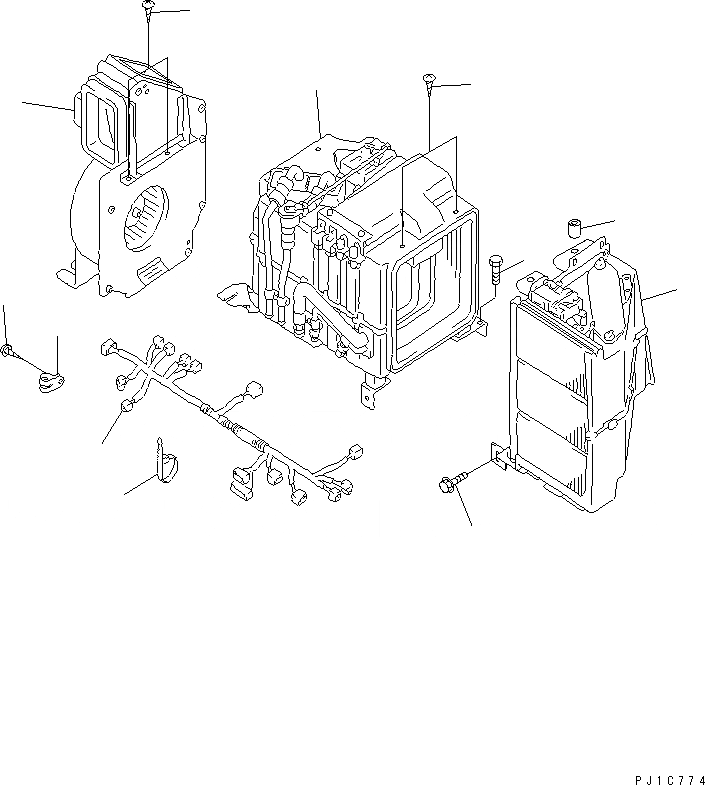 Схема запчастей Komatsu PC1100-6 - UINT В СБОРЕ (ОХЛАЖД-Е) (С КОНДИЦИОНЕРОМ)(№-) ОСНОВН. КОМПОНЕНТЫ И РЕМКОМПЛЕКТЫ