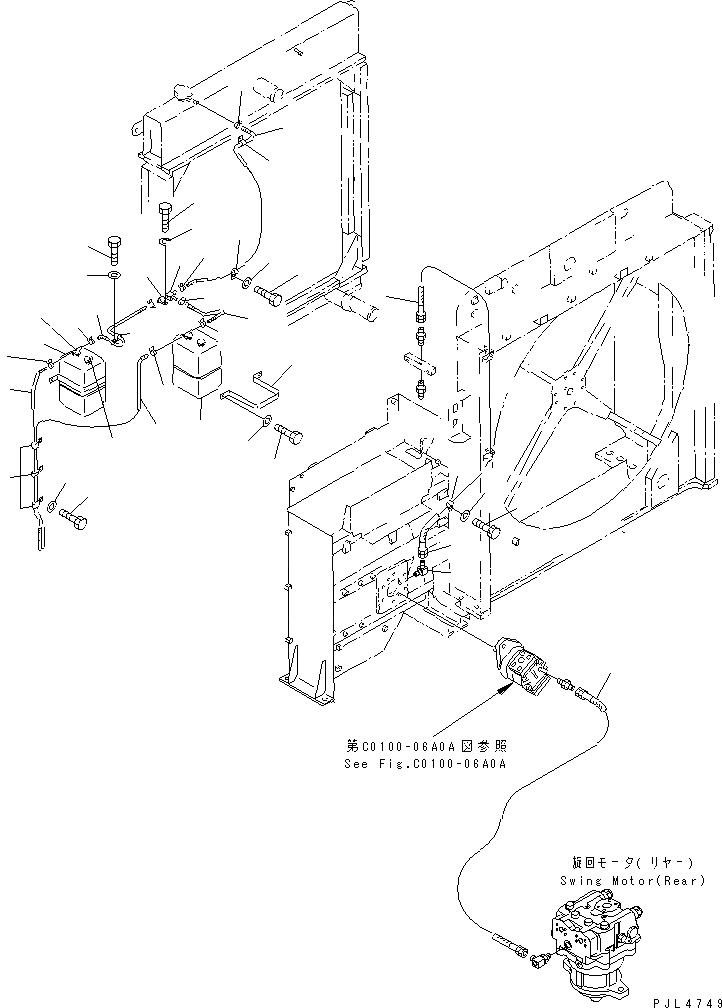 Схема запчастей Komatsu PC1100-6 - ОХЛАЖД-Е (ПОСЛЕОХЛАДИТЕЛЬ) (СМАЗКА И RESARVE БАК)(№8-) СИСТЕМА ОХЛАЖДЕНИЯ