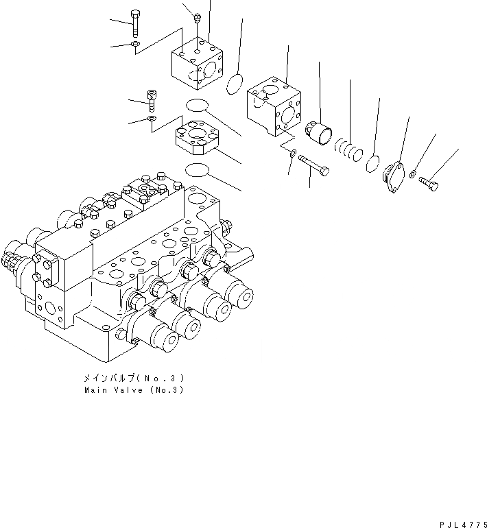 Схема запчастей Komatsu PC1100-6 - NO. КЛАПАН (КОНТРОЛЬ КЛАПАН)(№8-) ГИДРАВЛИКА