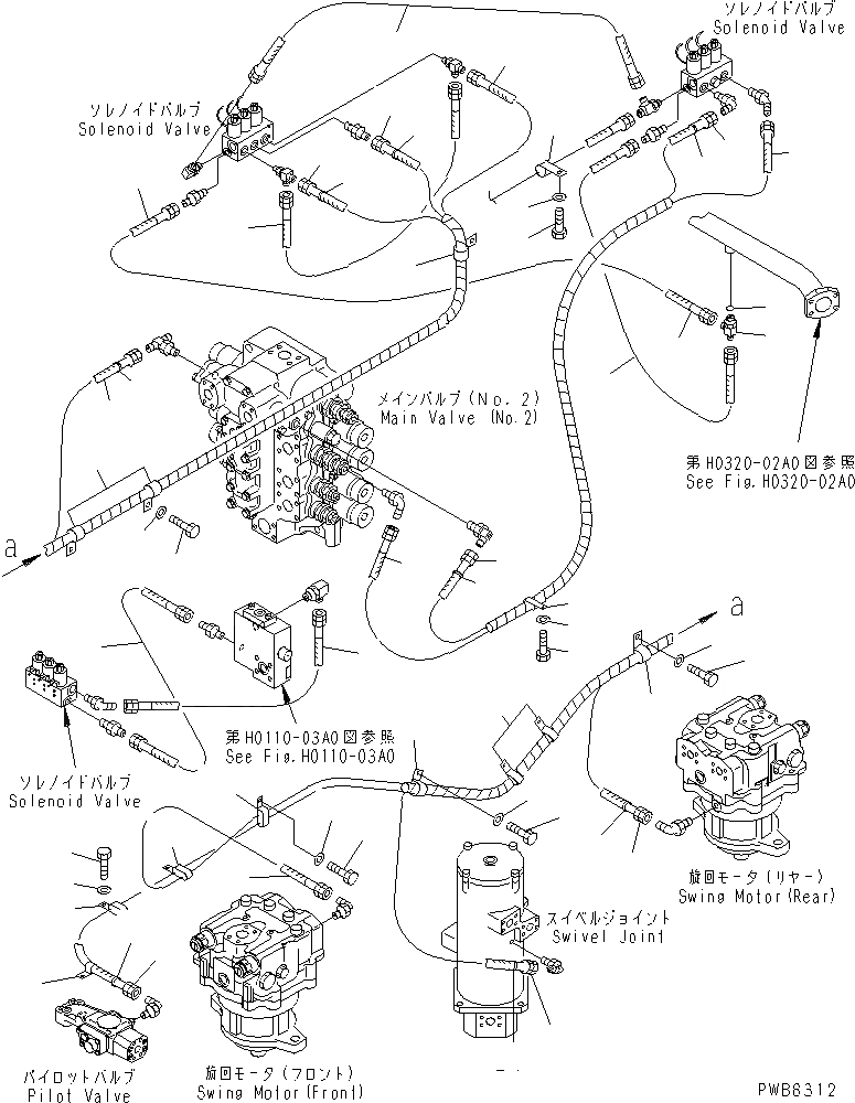 Схема запчастей Komatsu PC1100-6 - СОЛЕНОИДНЫЙ КЛАПАН ЛИНИЯ ГИДРАВЛИКА