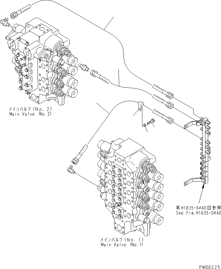 Схема запчастей Komatsu PC1100-6 - PPC ЛИНИЯ ХОДА ГИДРАВЛИКА