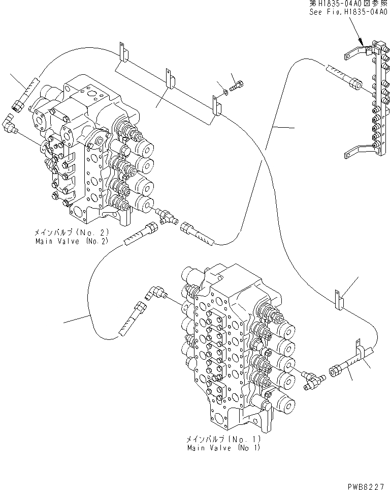 Схема запчастей Komatsu PC1100-6 - ЛИНИЯ PPC РУКОЯТИS ГИДРАВЛИКА