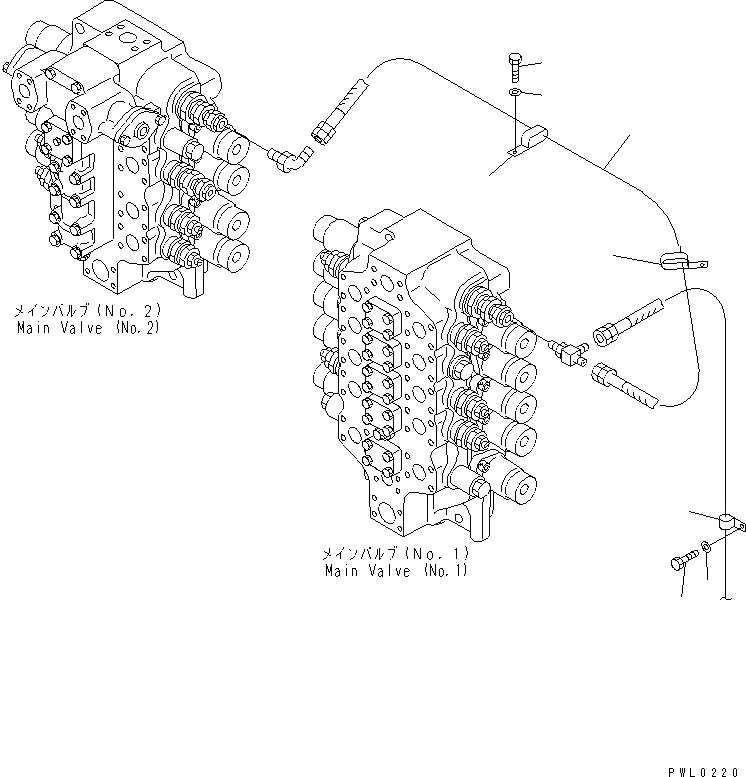 Схема запчастей Komatsu PC1100-6 - PPC ЛИНИЯ УСИЛ. ПОДЪЕМАS (ДЛЯ ПОГРУЗ.) ГИДРАВЛИКА