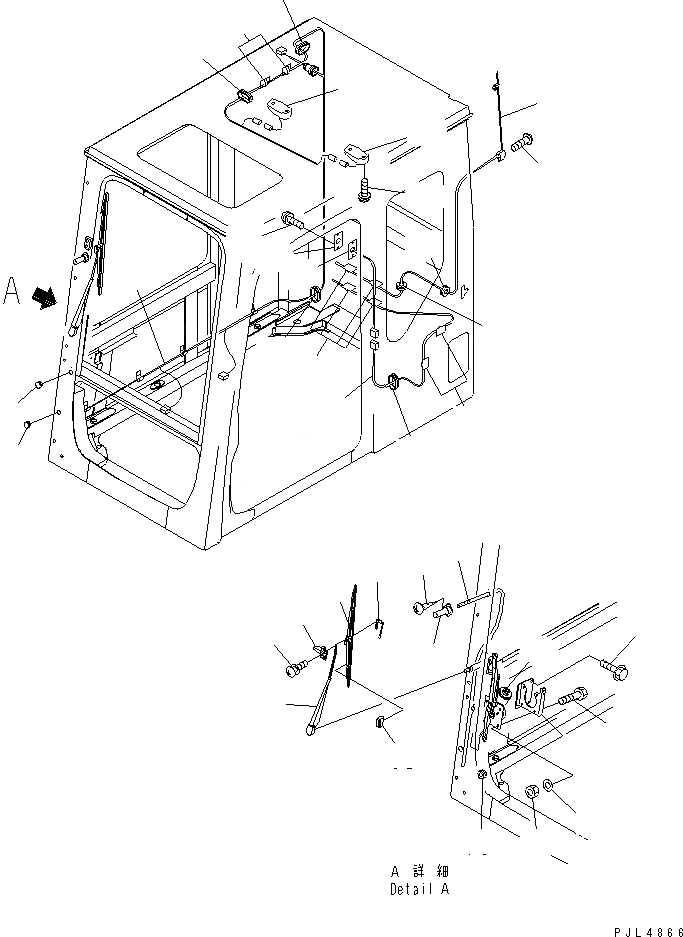 Схема запчастей Komatsu PC1100-6 - КАБИНА (КАБИНА (INКАПОТ) (С ЧАСТИ КОРПУСА)(№30025-31999) ) (ЭЛЕКТР.) (СДВИГ. ВВЕРХ ОКНА)(№7-) КАБИНА ОПЕРАТОРА И СИСТЕМА УПРАВЛЕНИЯ