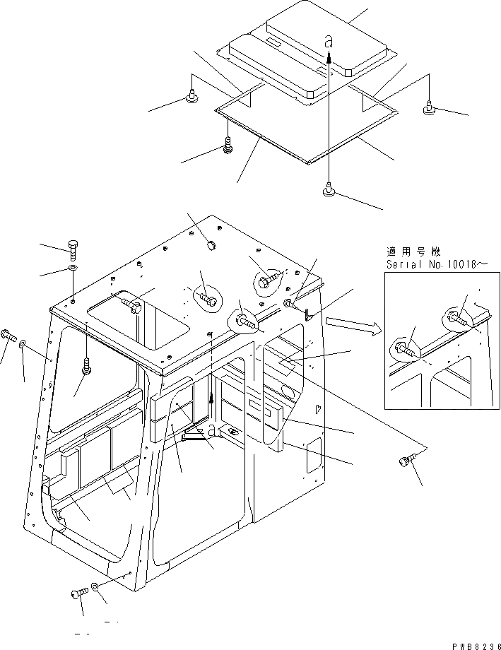 Схема запчастей Komatsu PC1100-6 - КАБИНА (КАБИНА (INКАПОТ) (С ЧАСТИ КОРПУСА)(№30025-31999) ) (ВНУТР. ПОКРЫТИЕ) КАБИНА ОПЕРАТОРА И СИСТЕМА УПРАВЛЕНИЯ