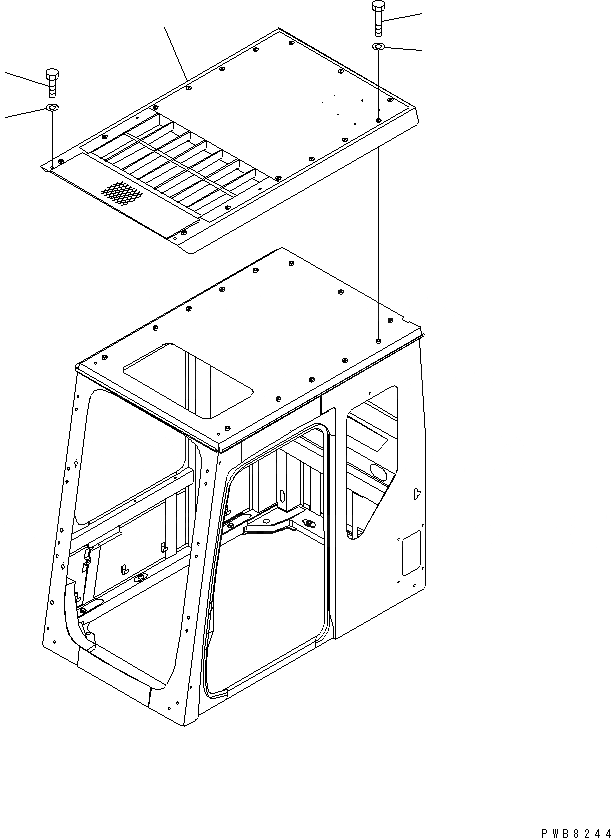 Схема запчастей Komatsu PC1100-6 - FOG (ВЕРХН. ЗАЩИТА) КАБИНА ОПЕРАТОРА И СИСТЕМА УПРАВЛЕНИЯ