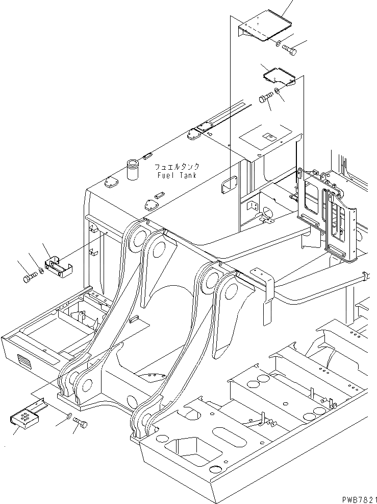 Схема запчастей Komatsu PC1100-6 - ПОРУЧНИ(СТУПЕНИ) ЧАСТИ КОРПУСА