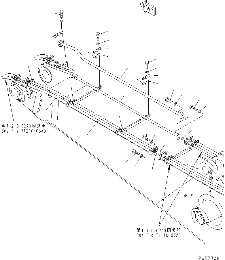 Схема запчастей Komatsu PC1100-6 - СТРЕЛА (9.M) (ЦИЛИНДР КОВШАS) (СТРЕЛА ВЕРХН. ) (ДЛЯ ЭКСКАВАТ.) РАБОЧЕЕ ОБОРУДОВАНИЕ