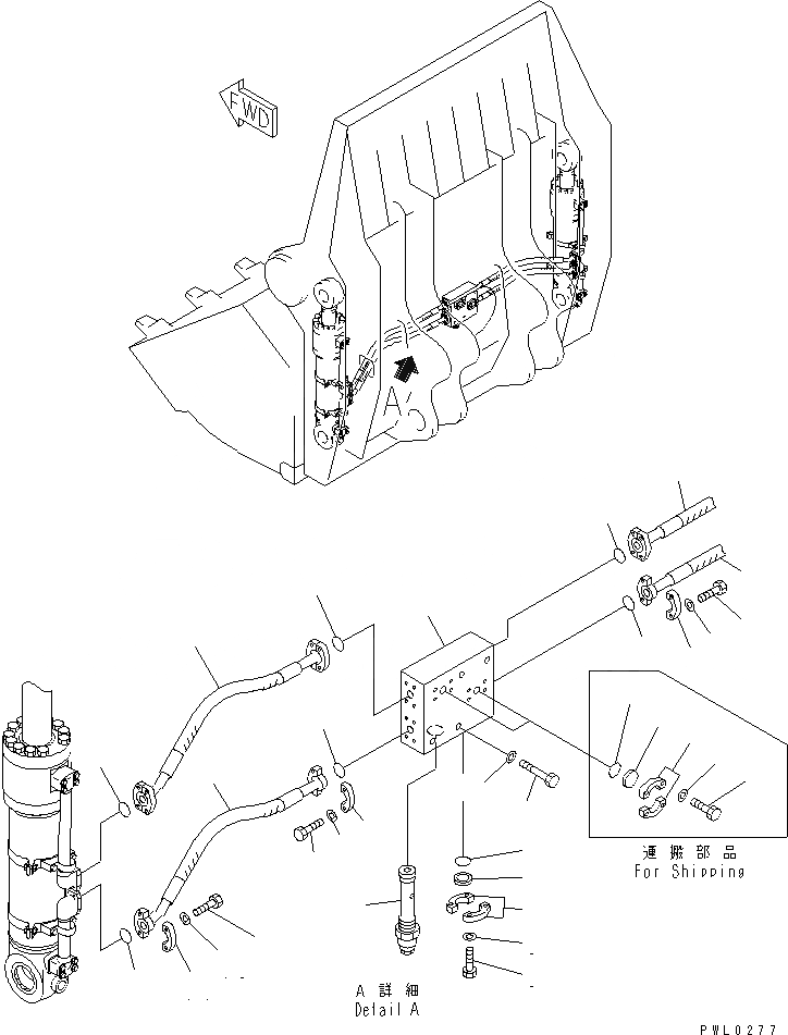 Схема запчастей Komatsu PC1100-6 - НИЖН. ГИДРОЦИЛИНДР КОВША LINS (ТРУБЫ) (ДЛЯ ПОГРУЗ.) РАБОЧЕЕ ОБОРУДОВАНИЕ