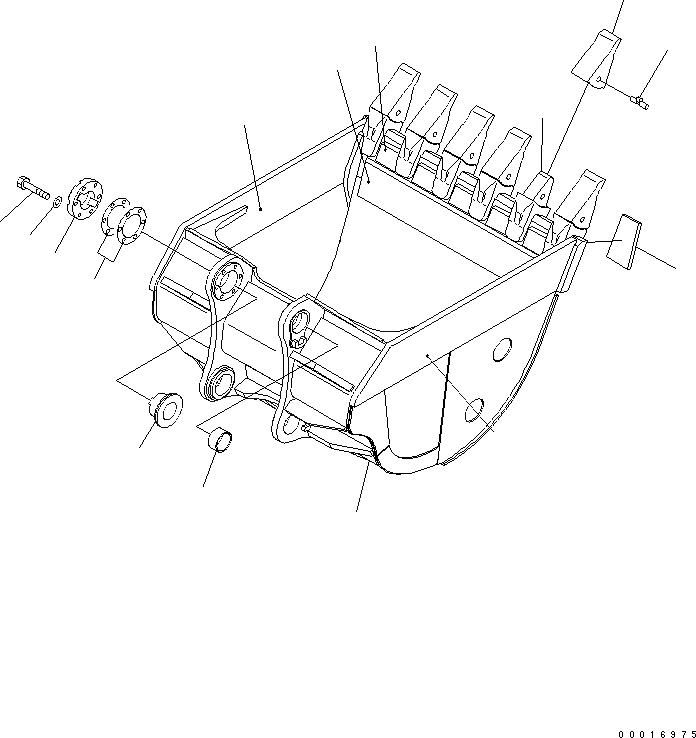 Схема запчастей Komatsu PC1100-6 - КОВШ¤ .M (CECE .7M)¤8MM(ГОРИЗОНТАЛЬН. ПАЛЕЦ)(GIKOUDAN) (УСИЛЕНН.)(№-) РАБОЧЕЕ ОБОРУДОВАНИЕ