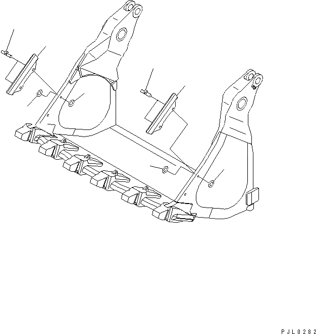 Схема запчастей Komatsu PC1100-6 - КОВШ .M (БОКОРЕЗЫ) (ДЛЯ НИЖН. РАЗГРУЗКА) РАБОЧЕЕ ОБОРУДОВАНИЕ