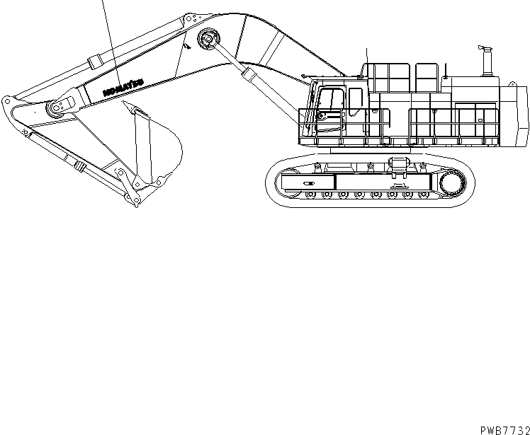 Схема запчастей Komatsu PC1100-6 - СТРЕЛА МАРКИРОВКА МАРКИРОВКА