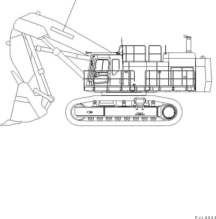 Схема запчастей Komatsu PC1100-6 - СТРЕЛА МАРКИРОВКА (ДЛЯ ПОГРУЗ.) МАРКИРОВКА