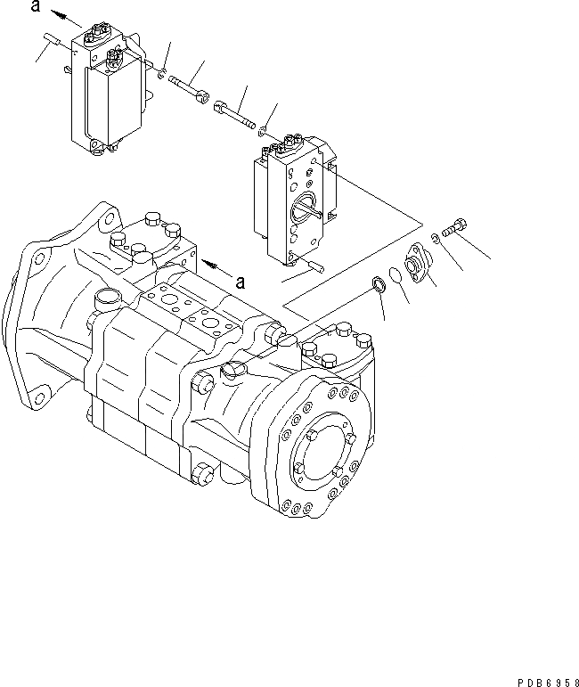 Схема запчастей Komatsu PC1100-6 - ОСНОВН. НАСОС (9/9) (N. НАСОС) ОСНОВН. КОМПОНЕНТЫ И РЕМКОМПЛЕКТЫ