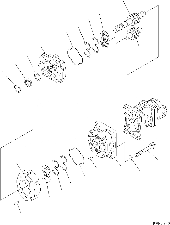 Схема запчастей Komatsu PC1100-6 - HYDORAURIC ПРИВОД НАСОС (/) ОСНОВН. КОМПОНЕНТЫ И РЕМКОМПЛЕКТЫ