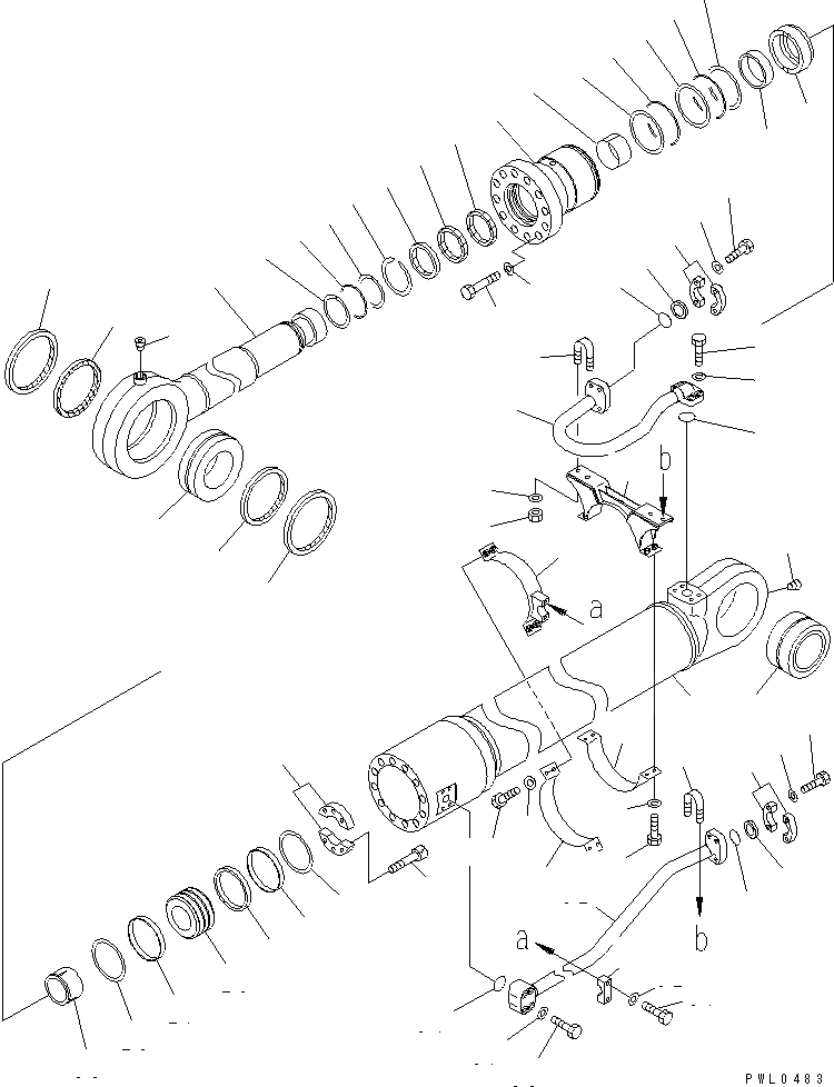 Схема запчастей Komatsu PC1100-6 - ЦИЛИНДР КОВША (FR ЭКСКАВАТ.) (ДЛЯ .7M РУКОЯТЬ) ОСНОВН. КОМПОНЕНТЫ И РЕМКОМПЛЕКТЫ