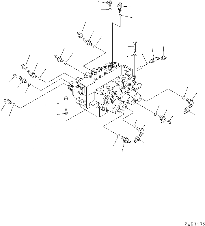 Схема запчастей Komatsu PC1100LC-6 - NO. КЛАПАН (СОЕДИНИТ. ЧАСТИ) ГИДРАВЛИКА