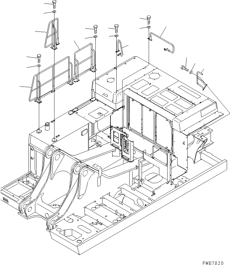 Схема запчастей Komatsu PC1100LC-6 - HANDRAIL ЧАСТИ КОРПУСА