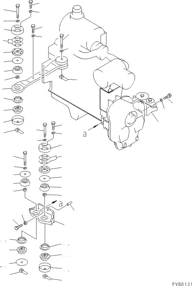 Схема запчастей Komatsu PC1100SP-6 - КРЕПЛЕНИЕ ДВИГАТЕЛЯ КОМПОНЕНТЫ ДВИГАТЕЛЯ