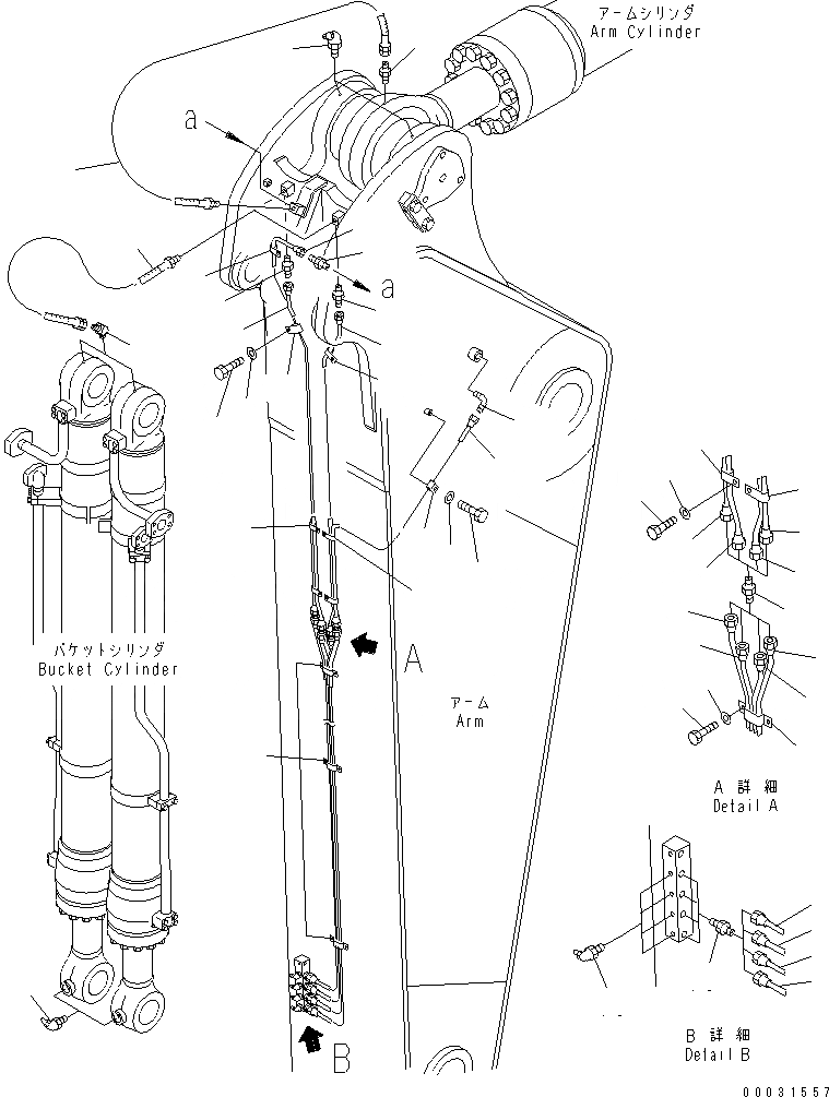 Схема запчастей Komatsu PC1100SP-6 - РУКОЯТЬ (.M) (СМАЗКА) (ДЛЯ ЭКСКАВАТ.) (SE) РАБОЧЕЕ ОБОРУДОВАНИЕ