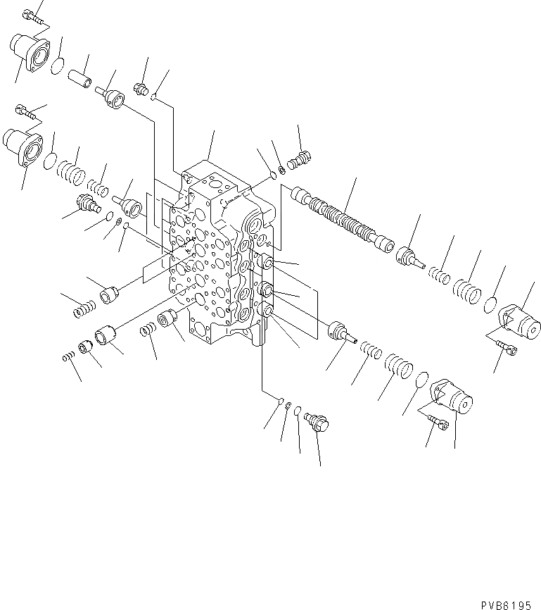 Схема запчастей Komatsu PC1100SP-6 - ОСНОВН. КЛАПАН (/) (4-Х СЕКЦИОНН.) (N.) ОСНОВН. КОМПОНЕНТЫ И РЕМКОМПЛЕКТЫ