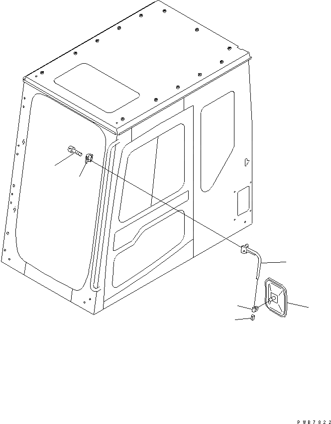 Схема запчастей Komatsu PC1100SE-6 - REAL VIEW ЗЕРКАЛА(ЛЕВ.) ЧАСТИ КОРПУСА