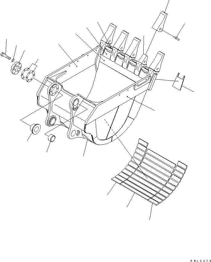 Схема запчастей Komatsu PC1100SE-6 - КОВШ .M (CECE .M)¤ 9MM (HORIZONAL ПАЛЕЦ ТИП) (REINДЛЯCE ТИП) (ДЛЯ NIHONSAISEKI) (SE) РАБОЧЕЕ ОБОРУДОВАНИЕ