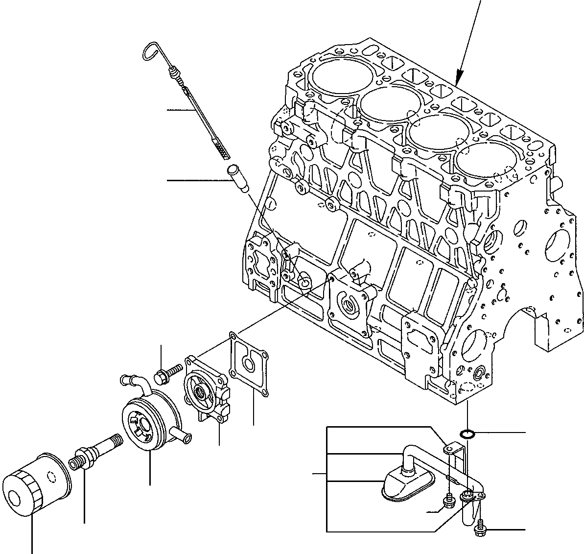 Схема запчастей Komatsu PC110R-1 - СИСТЕМА СМАЗКИ МАСЛ. СИСТЕМА (/) ДВИГАТЕЛЬ