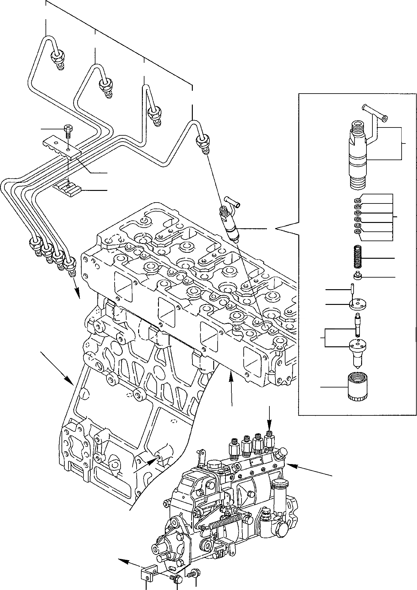 Схема запчастей Komatsu PC110R-1 - ТОПЛИВН. ЛИНИЯ ВПРЫСКА ДВИГАТЕЛЬ