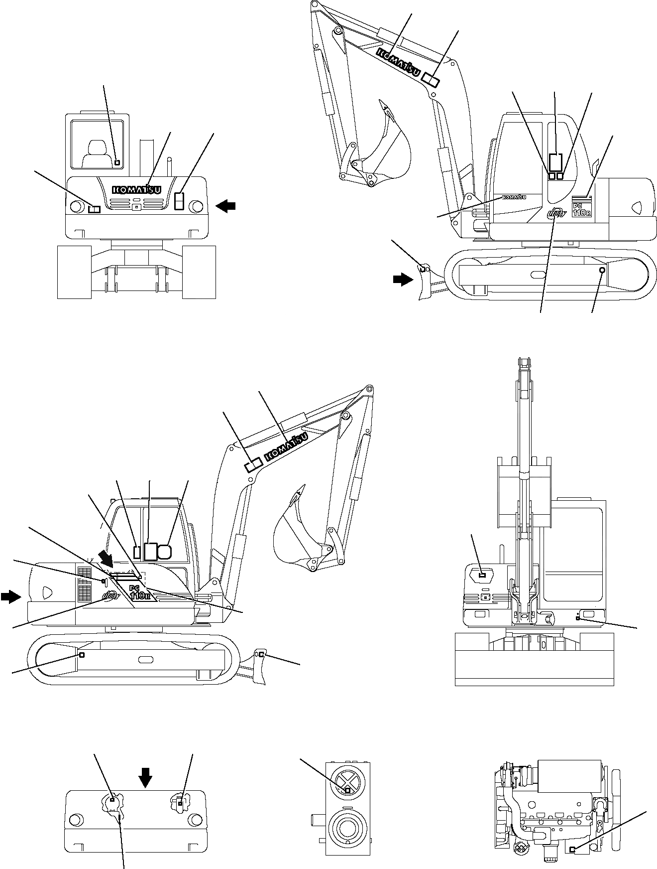 Схема запчастей Komatsu PC110R-1 - МАРКИРОВКА МАРКИРОВКА