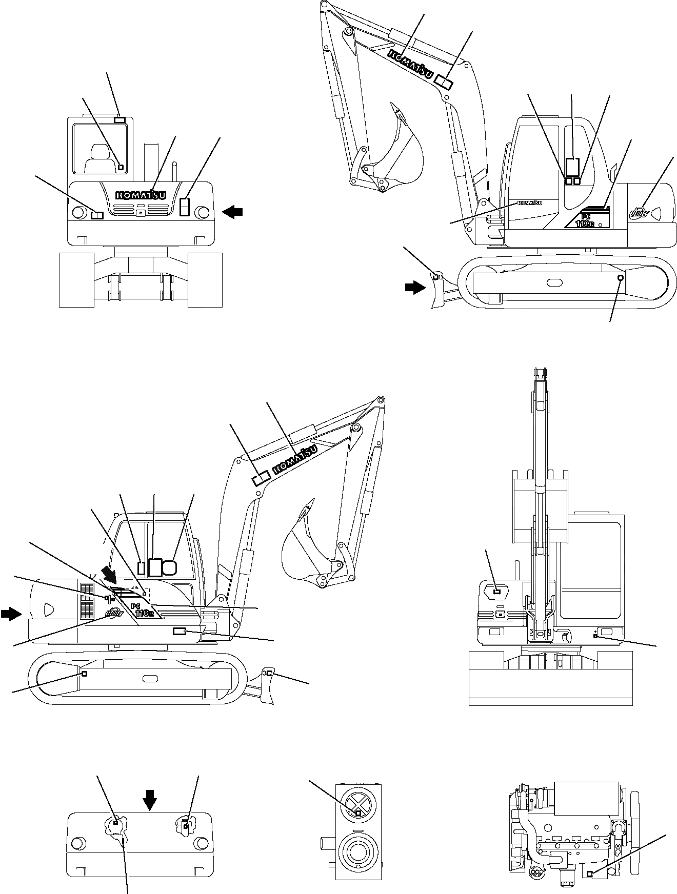 Схема запчастей Komatsu PC110R-1 - МАРКИРОВКА МАРКИРОВКА