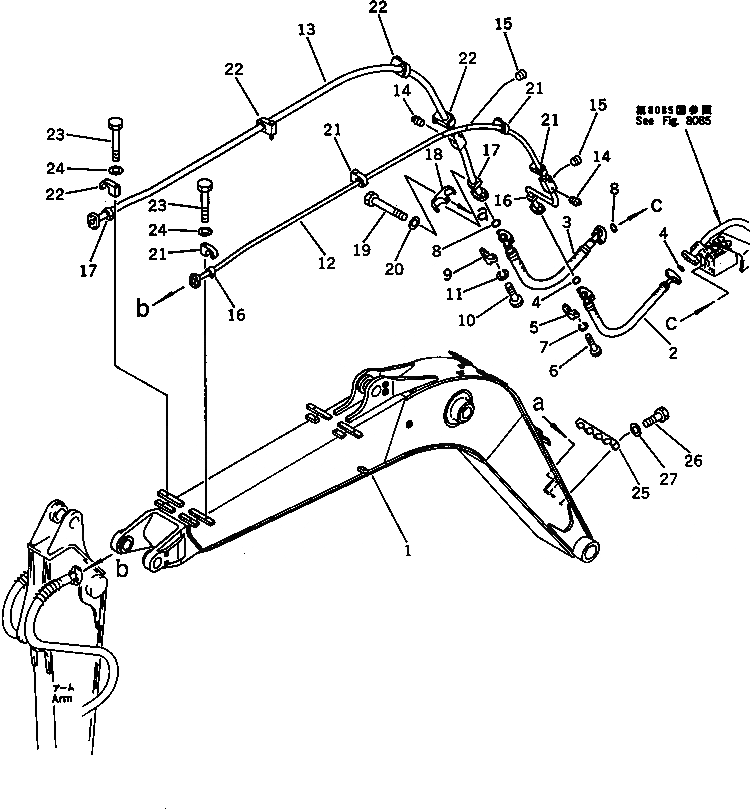 Схема запчастей Komatsu PC120-3 - MACHINERY ОБСТАНОВКА (/)(№-) ОСНОВНАЯ РАМА И КАБИНА