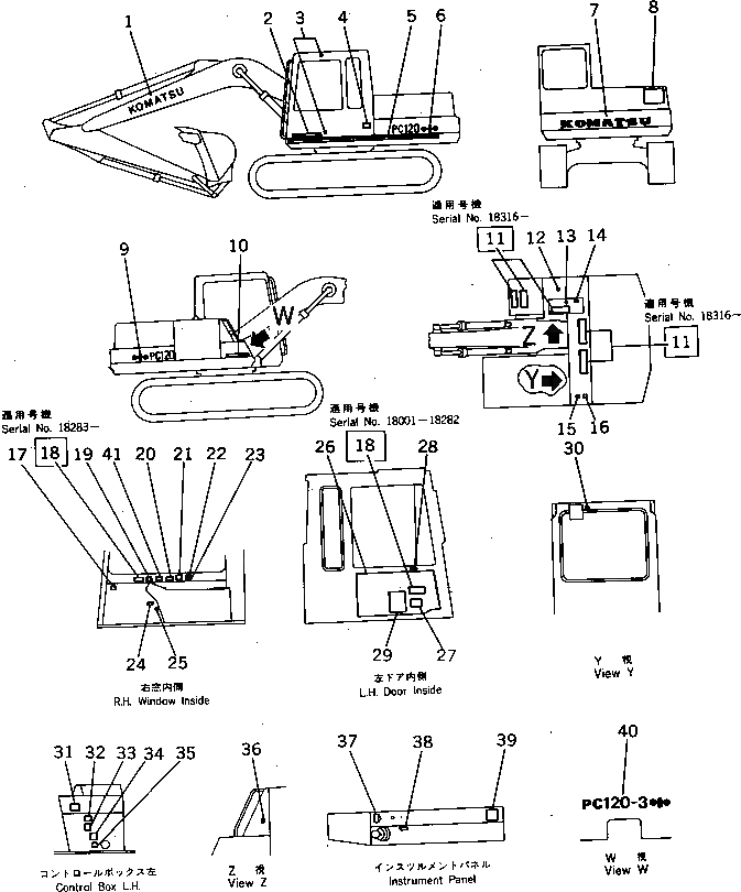 Схема запчастей Komatsu PC120-3 - МАРКИРОВКА (ДЛЯ WRIST УПРАВЛ-Е) (АНГЛ.) СПЕЦ. APPLICATION ЧАСТИ¤ МАРКИРОВКА¤ ИНСТРУМЕНТ И РЕМКОМПЛЕКТЫ