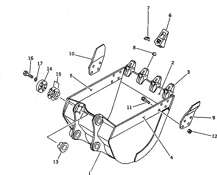 Схема запчастей Komatsu PC120-3 - КОВШ¤ .M¤ ШИР. 8MM (ДЛЯ ЯПОН.)(№-) РАБОЧЕЕ ОБОРУДОВАНИЕ