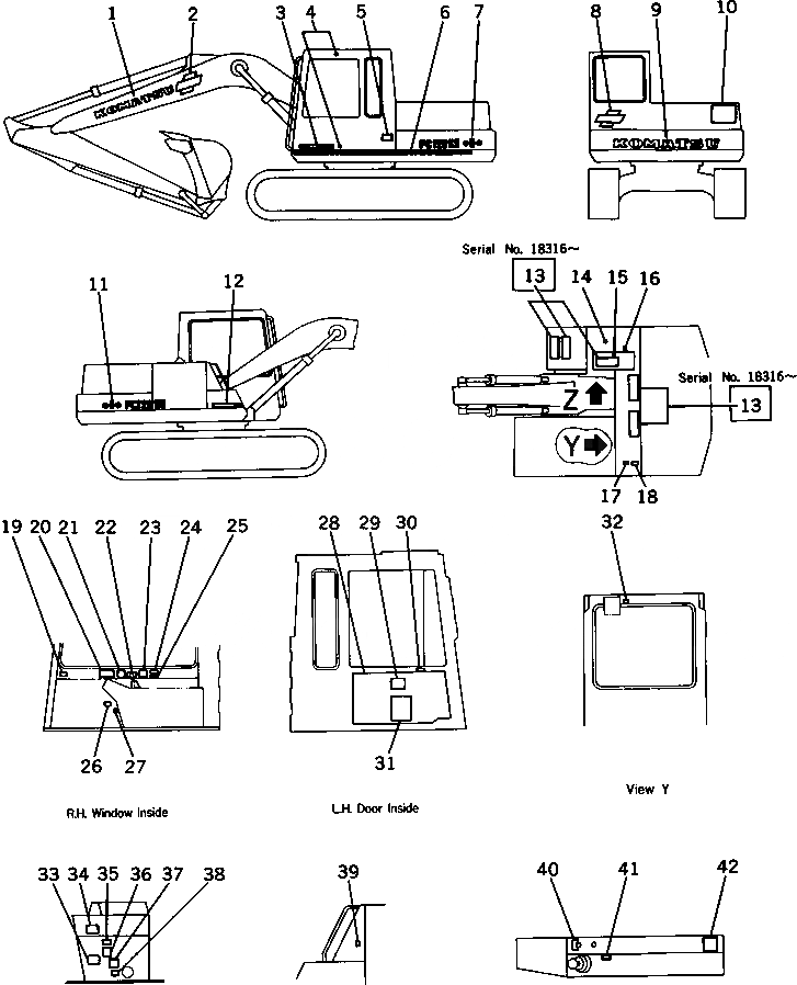 Схема запчастей Komatsu PC120-3 - МАРКИРОВКА (ДЛЯ WRIST УПРАВЛ-Е) СПЕЦ. APPLICATION ЧАСТИ¤ МАРКИРОВКА¤ ИНСТРУМЕНТ И РЕМКОМПЛЕКТЫ