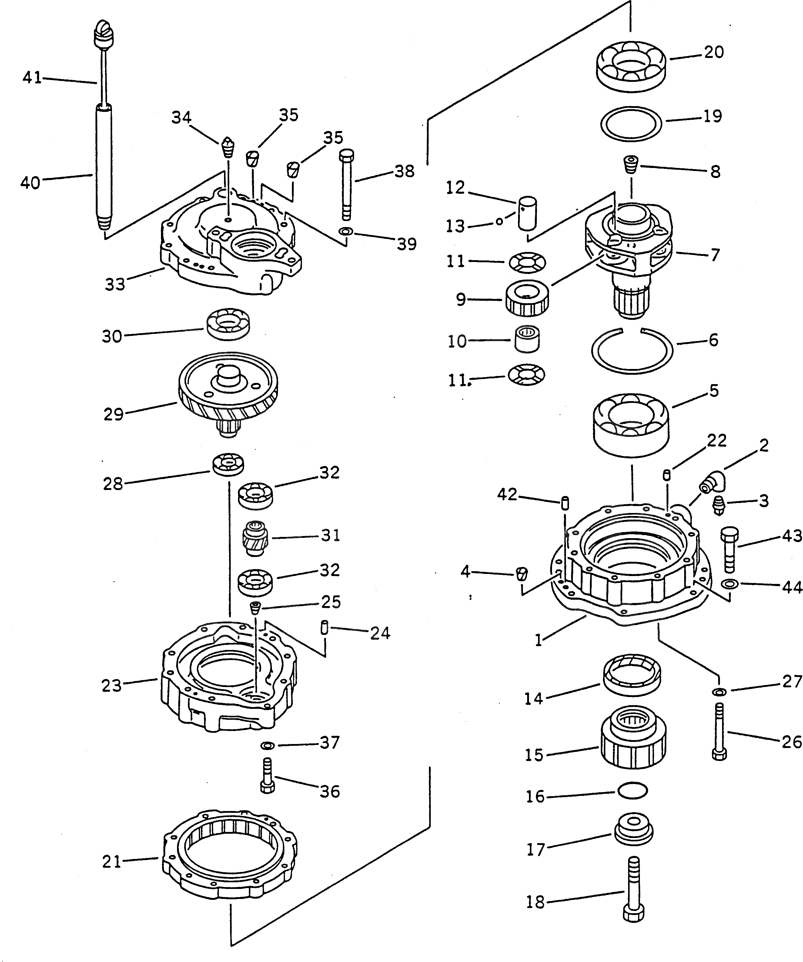 Схема запчастей Komatsu PC120-5X - МЕХАНИЗМ ПОВОРОТА ПОВОРОТН. СИСТЕМА