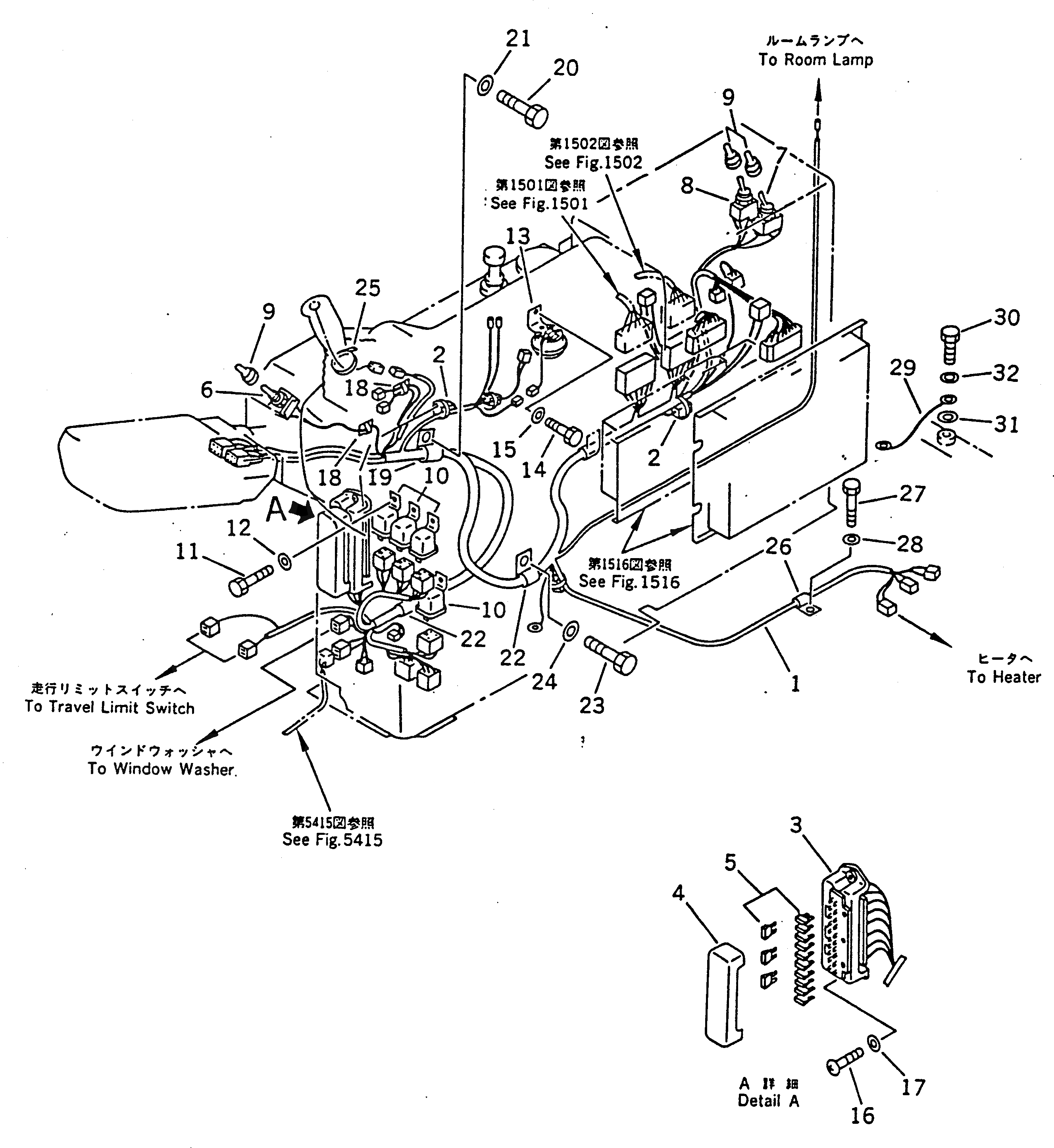 Схема запчастей Komatsu PC120-5 - ЭЛЕКТРИКА (ЛИНИЯ ПАНЕЛИ ПРИБОРОВ) (/)         (ДЛЯ WRIST УПРАВЛ-Е) КОМПОНЕНТЫ ДВИГАТЕЛЯ И ЭЛЕКТРИКА