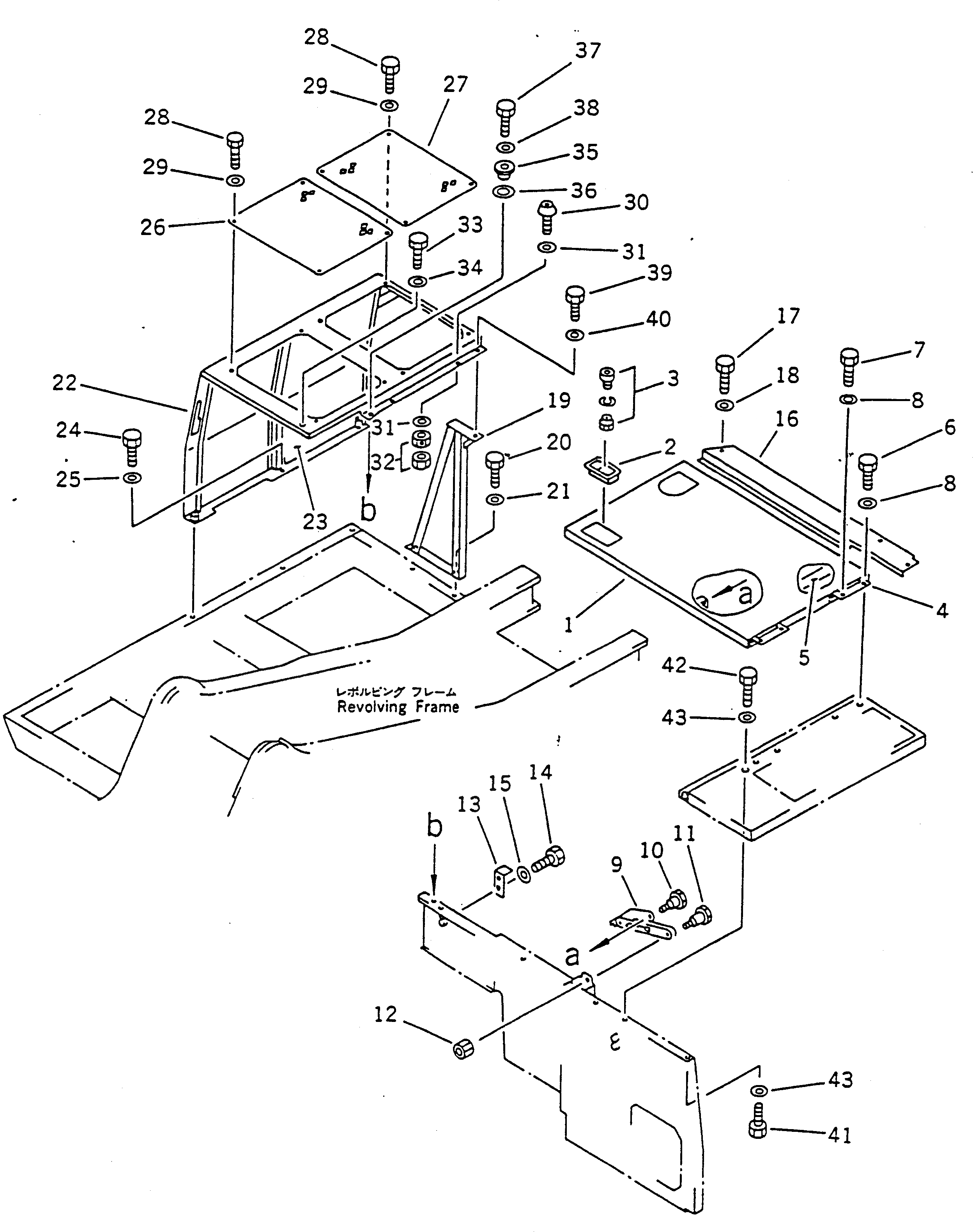 Схема запчастей Komatsu PC120-5 - ПРАВ. COVER(№-) ЧАСТИ КОРПУСА