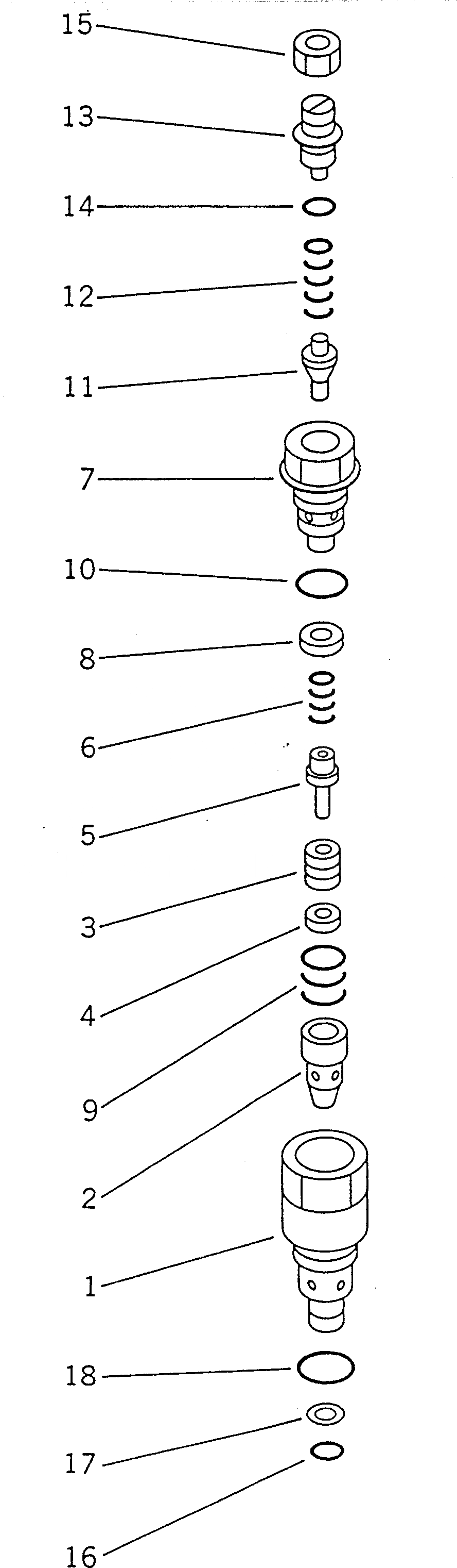 Схема запчастей Komatsu PC120-5 - ВСАСЫАЮЩИЙ КЛАПАН БЕЗОПАСНОСТИ (ДЛЯ НАВЕСН. ОБОРУД.)(№-) УПРАВЛ-Е РАБОЧИМ ОБОРУДОВАНИЕМ
