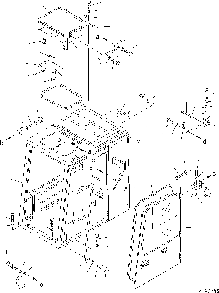 Схема запчастей Komatsu PC120-5K - КАБИНА (КАБИНА И ДВЕРЬ) (/)(№.-K) ЧАСТИ КОРПУСА